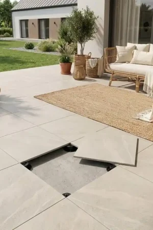 Dernier Modèle Dalle sur plots ARDESIA BONE 60x60x2 cm effet pierre antidérapant R11